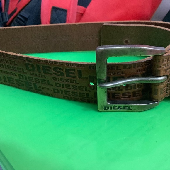 Diesel brown leather belt with a logo Made In Italy
